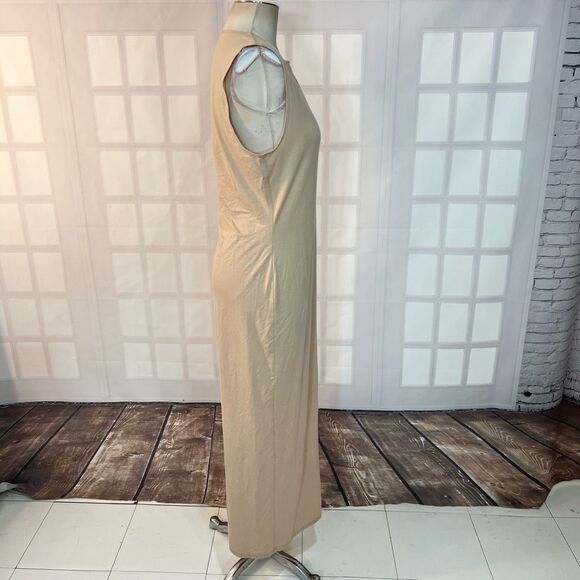 Reformation Nila tan knit side slit maxi dress size large - Picture 6 of 12